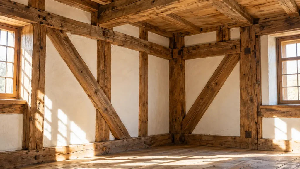 Inspecter un colombage ancien, ses contreventements et assemblages à Mulhouse dans le Haut-Rhin