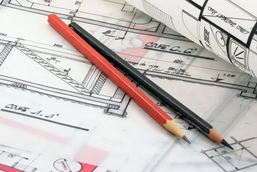 Plans d’exécution de structure bois avec coupes et annotations techniques