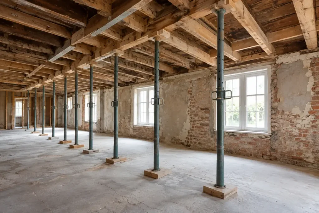 Stabiliser un plancher bois, ses solives et poutres par étayage à Colmar proche de Munster