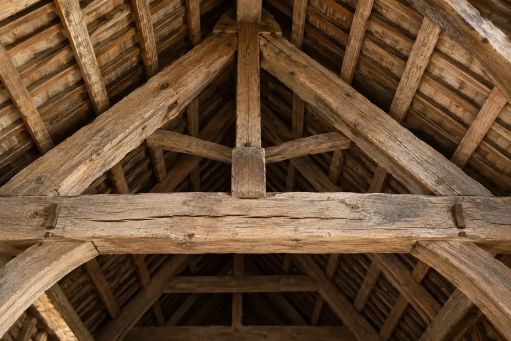 Vérifier une charpente traditionnelle, ses entraits et arbalétriers à Sélestat dans le Centre Alsace